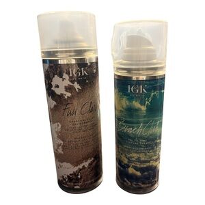 IGK Hairspray Set with First Class Detox Dry Shampoo Beach Club Texture Spray